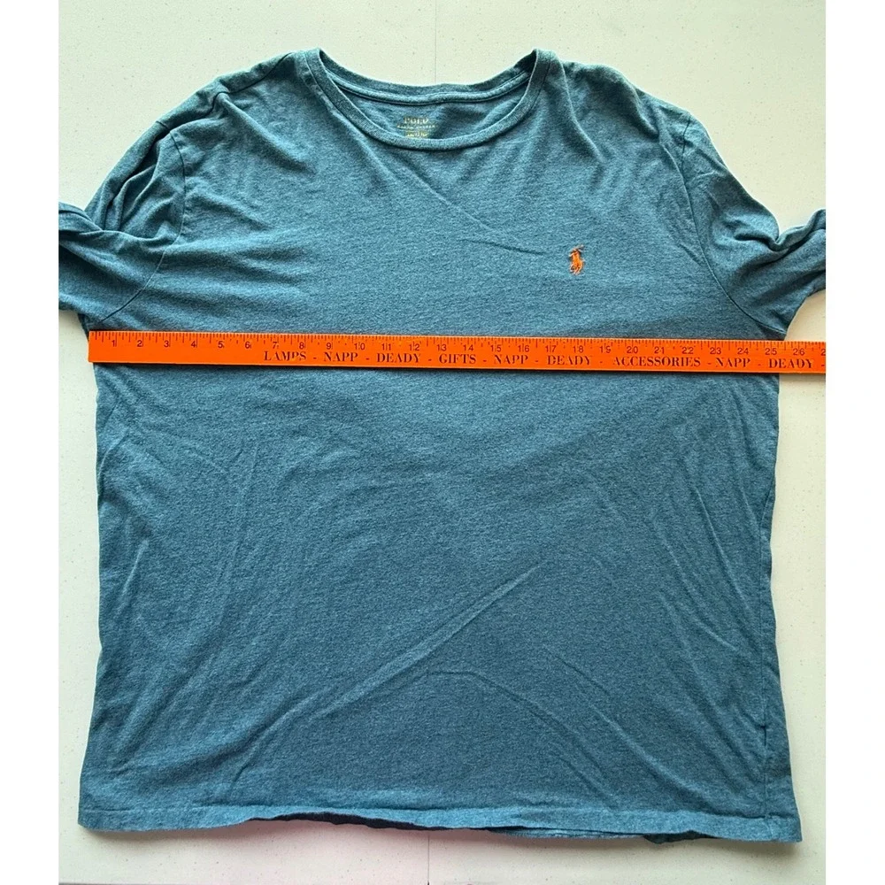 Polo Ralph Lauren Men's Long Sleeve Crewneck T-Shirt  Blue XXL 100% Cotton